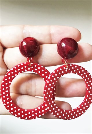 RED SPOTTY STUD EARRING