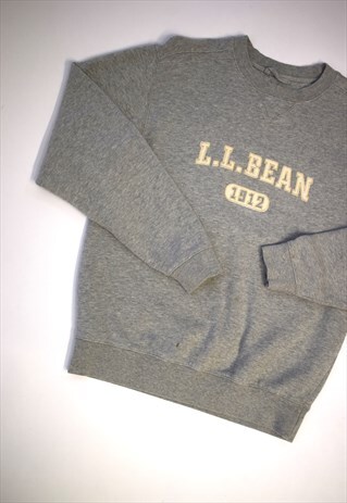 VINTAGE 90S L.L BEAN GREY EMBROIDERED SWEATSHIRT