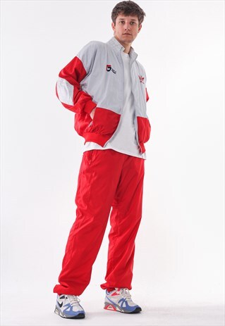 VINTAGE ADIDAS ORIGINALS JACKET AND PANTS 90S RED WHITE