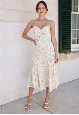 Samantha dress - Yellow Floral - bridesmaid dress - formal