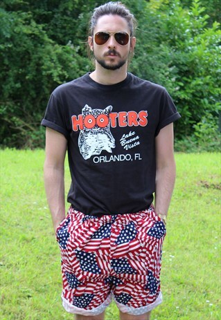 VINTAGE 90S AMERICAN FLAG SHORTS - MEDIUM - STARS & STRIPES