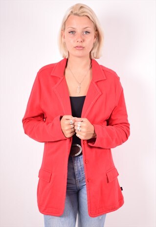KAPPA WOMENS VINTAGE BLAZER JACKET XL RED 90S