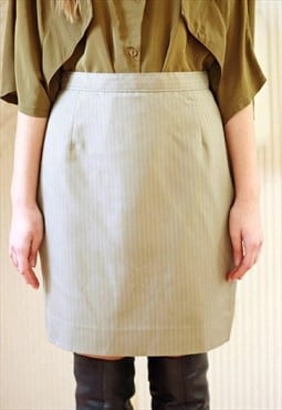 Light grey white pinstripes mini skirt