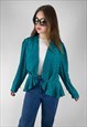 WILLI'S HAMBURG 80'S VINTAGE GREEN JACKET BLOUSE