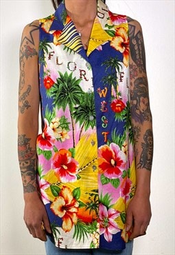 Vintage sleeveless hawaian versace style shirt 