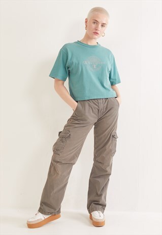 VINTAGE CHAMPION CROPPED T-SHIRT GREEN