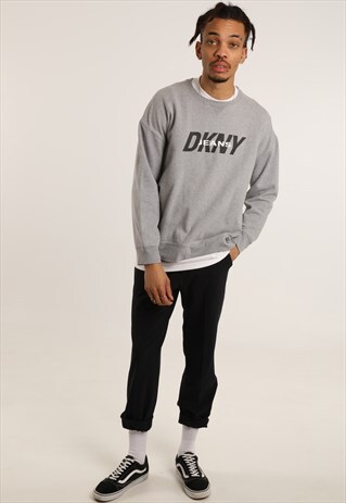 VINTAGE DKNY JEANS PRINT SPELL OUT SWEATSHIRT