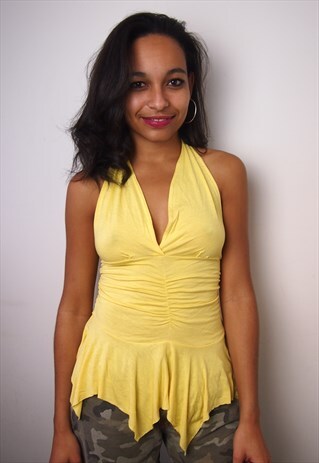 YELLOW Y2K HALTER TOP