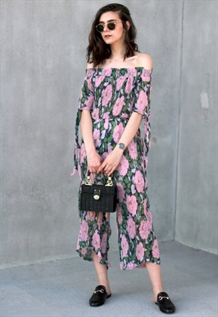 VINATGE-INSPIRED FLORAL JUMPSUIT