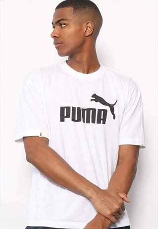 VINTAGE PUMA BIG LOGO T-SHIRT WHITE
