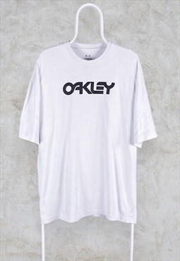Vintage White Oakley T Shirt XXL