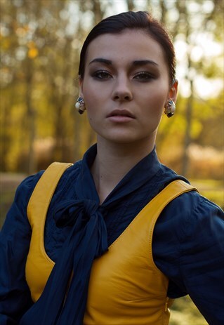 YELLOW LEATHER VERSATILE TOP