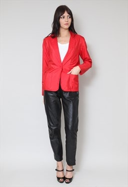 80's Ladies Vintage Blazer Red Lightweight Jacket Blazer