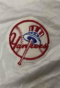 Vintage 90s MLB New York Yankees Baseball Jersey Pearl White