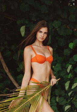 Balconette Underwire Bikini Top in Orange