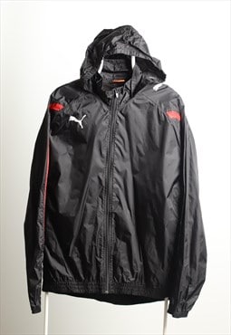 Vintage Puma Sportswear Rain Shell Jacket Logo Black Red