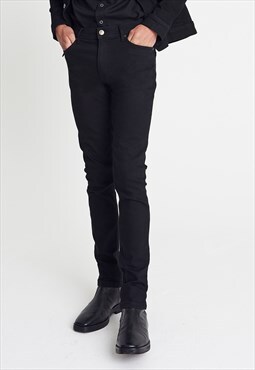 54 Floral Premium Slim Tapered Denim Jeans - Black
