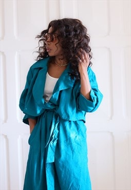 vintage blue trench coat