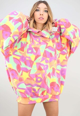 VINTAGE 90S OVERSIZED PATTERNED FESTIVAL FLEECE