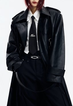 Men's Retro high-quality PU leather coat S VOL.1