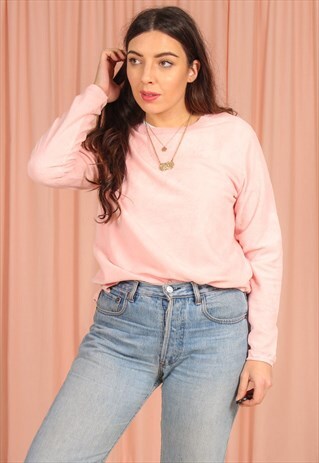 VINTAGE 90S FLEECE SWEATSHIRT IN PINK