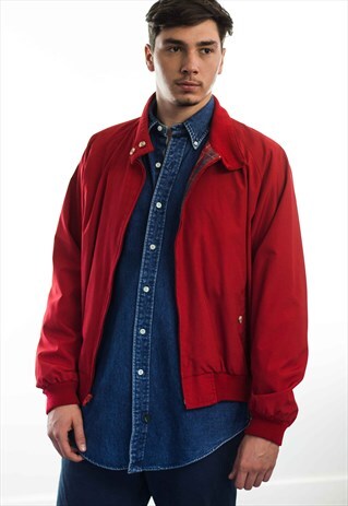 VINTAGE RED HARRINGTON JACKET 90S XXL 20.9