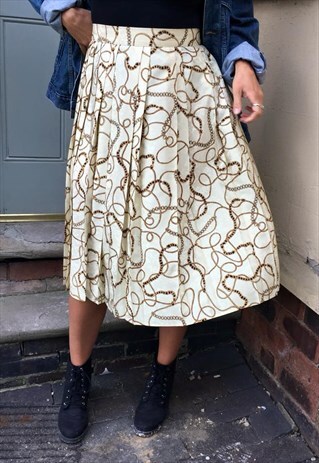 VINTAGE PLEATED MIDI SKIRT