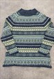 VINTAGE KNITTED JUMPER ABSTRACT PATTERNED KNIT SWEATER