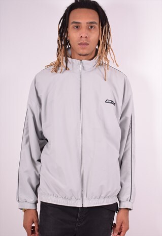 REEBOK MENS VINTAGE TRACKSUIT TOP JACKET LARGE GREY 90S
