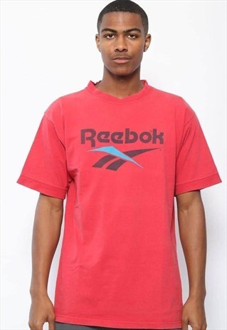 VINTAGE REEBOK PRINT LOGO T-SHIRT RED