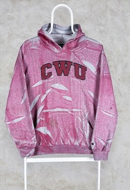Vintage Champion Hoodie Pink Central Washington University 