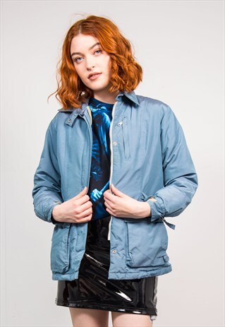 VINTAGE 90'S BLUE PADDED WINTER JACKET COAT