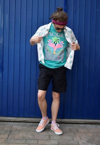 VINTAGE LATE 80S FLORIDA FLAMINGO T SHIRT