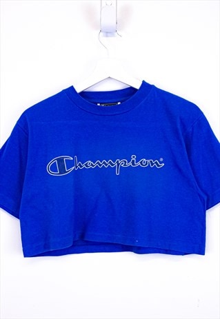 Crop Top Dark Blue with Spell Out Logo 