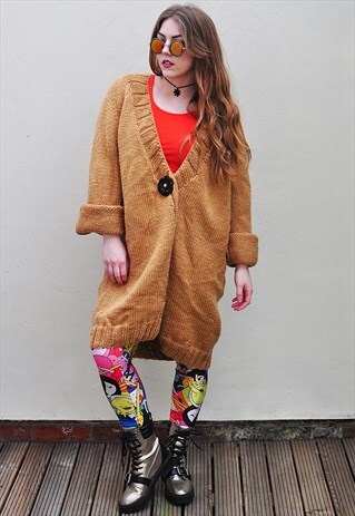 VINTAGE OVERSIZE GRANNY KNIT FESTIVAL CARDIGAN / JACKET