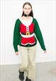VINTAGE 90S CHRISTMAS UGLY SWEATER GREEN RED SANTA 90S 