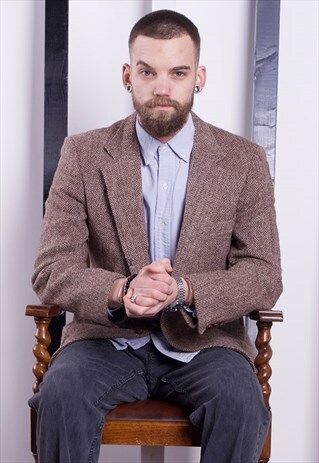 HARRIS TWEED JACKET. 1970S VINTAGE BLAZER. UNISEX.