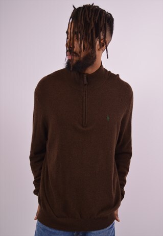 VINTAGE POLO RALPH LAUREN JUMPER SWEATER BROWN