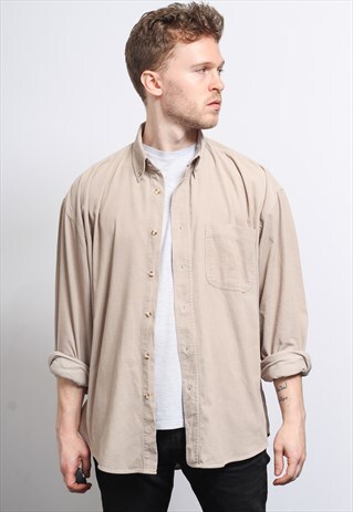 VINTAGE CORDUROY CORD SHIRT BEIGE