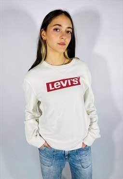 Vintage Size L Levis Sweatshirt in White