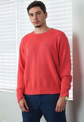 VINTAGE POLO RALPH LAUREN SWEATER JUMPER LOGO 90S L 21