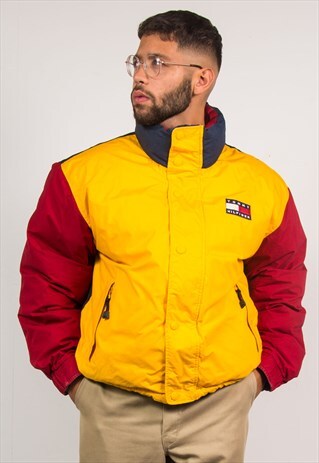 VINTAGE TOMMY HILFIGER PUFFER JACKET COAT REVERSIBLE