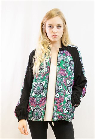FLORAL PRINT BOMBER JACKET