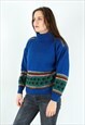S WOOL SWEATER PULLOVER JUMPER KNITTED TURTLE NECK WINTER