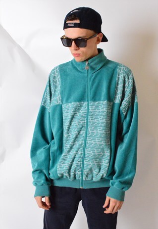 VINTAGE 80S MINT GREEN DROP SHOULDER TRACK JACKET