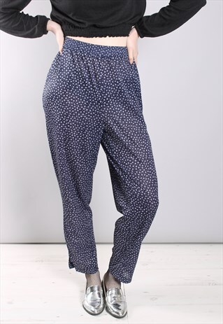 VINTAGE 80S PATTERNED HIGH WAISTED TAPERED TROUSERS