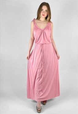 70's Furstenberg Grecian Vintage Pink Slip Maxi Ladies Dress