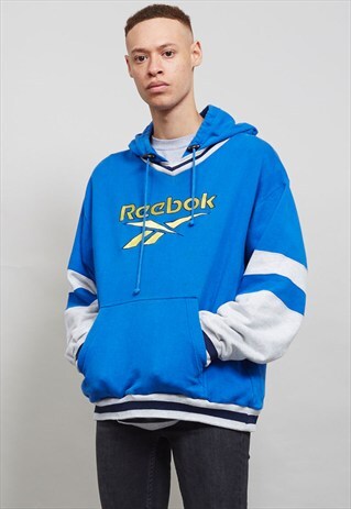 VINTAGE ELECTRIC BLUE HOODED REEBOK SWEATER