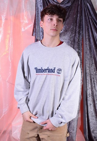 VINTAGE TIMBERLAND LIGHT GREY SWEATSHIRT