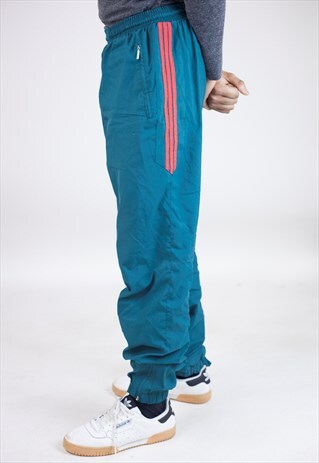 VINTAGE 90S ADIDAS TURQUOISE TRACKSUIT BOTTOMS